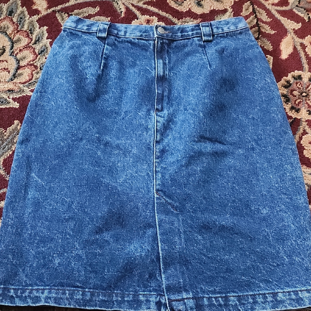 Calvin Klein Blue Denim Pencil Skirt